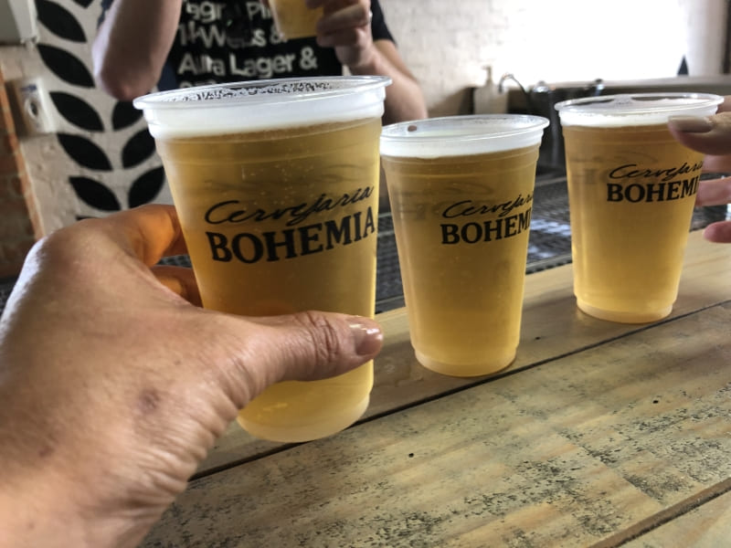 Chopp de boas-vindas na Cervejaria Bohemia