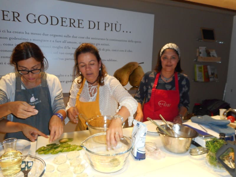 Eataly de Florença: aula de culinária temática.