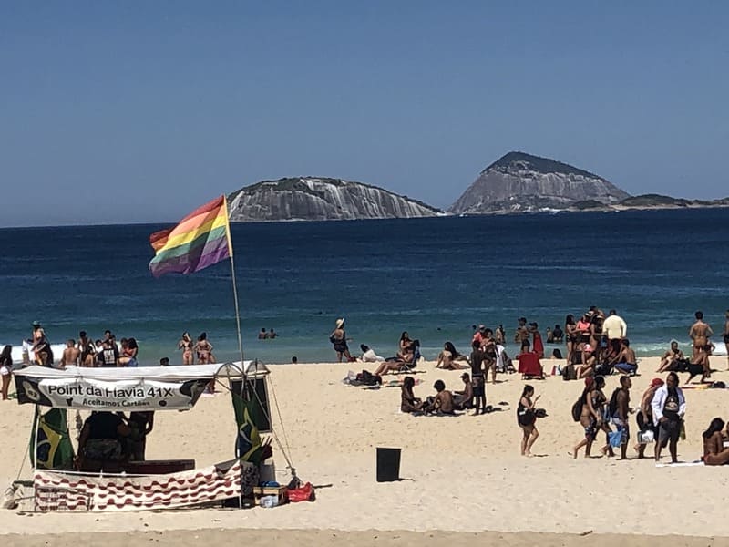 LGBTQI+ point at Ipanema Beach.