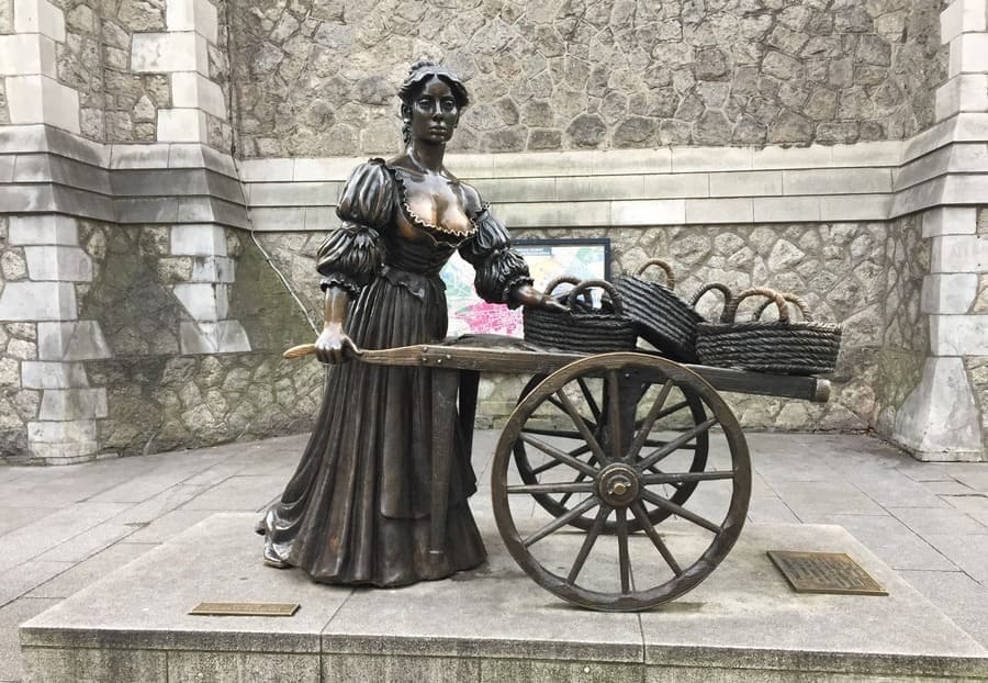 Estátua de Molly Malone no centro de Dublin