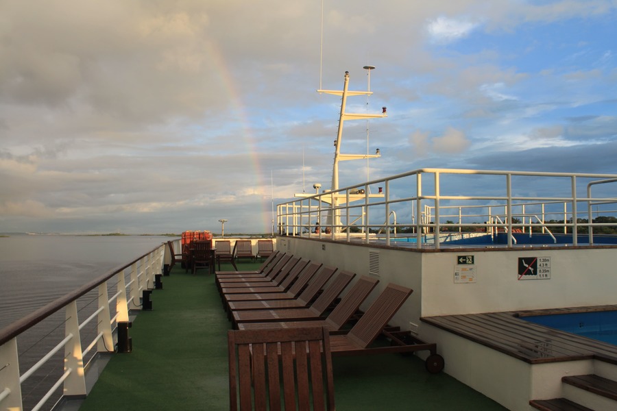 Pool area of the ship Iberostar Grand Amazon Expedition