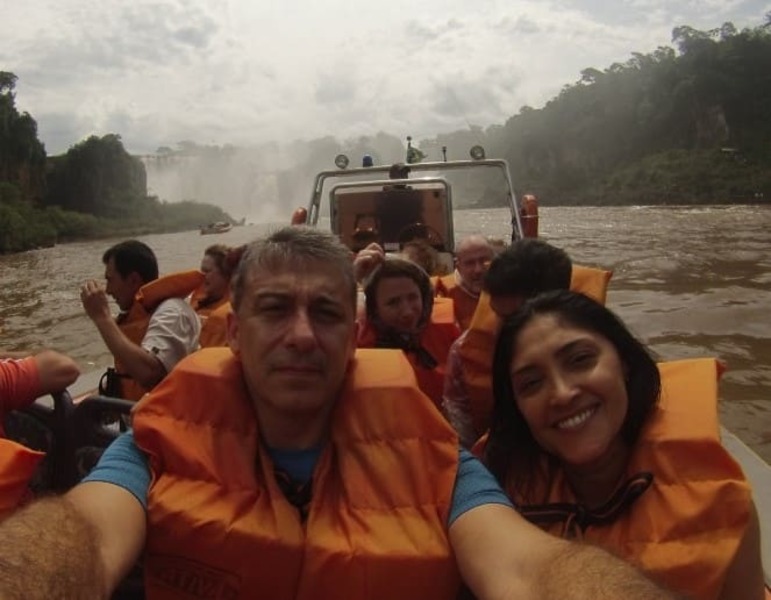 Macuco Safari Boat Ride approaching Iguazu Falls
