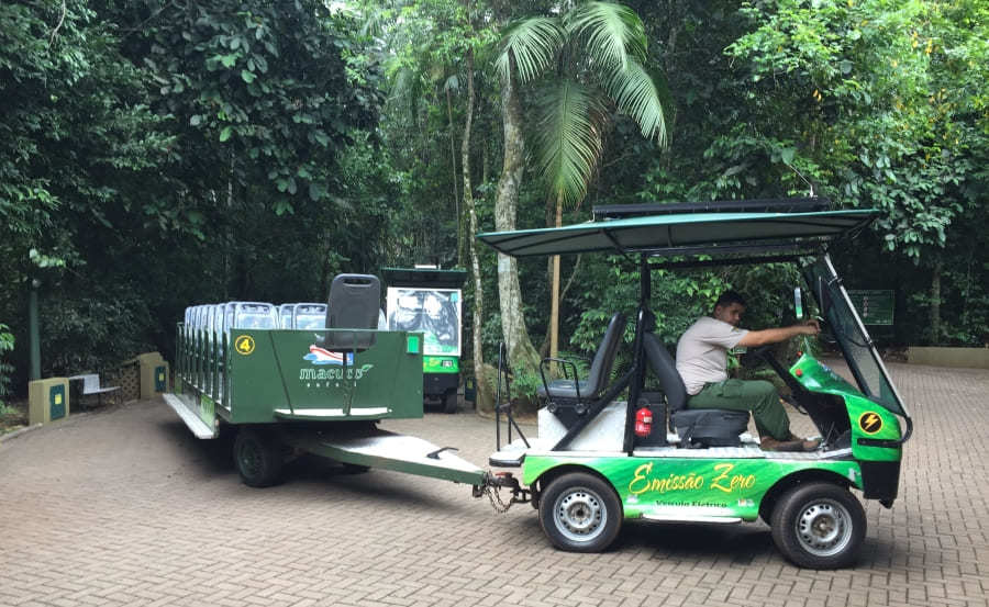 Eco-friendly train through the forest before the Macuco Safari Boat Ride