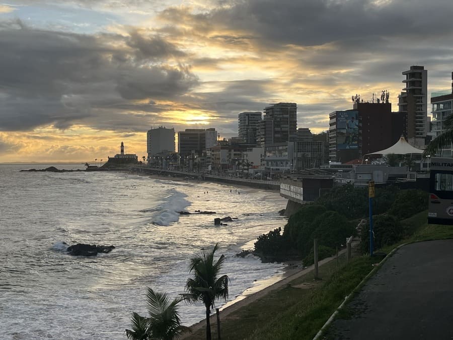 Sunset at Praia do Farol da Barra in Salvador