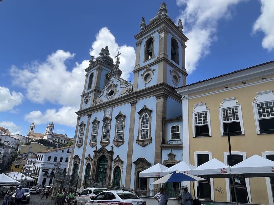 Historic streets and colorful colonial houses in Pelourinho, Salvador