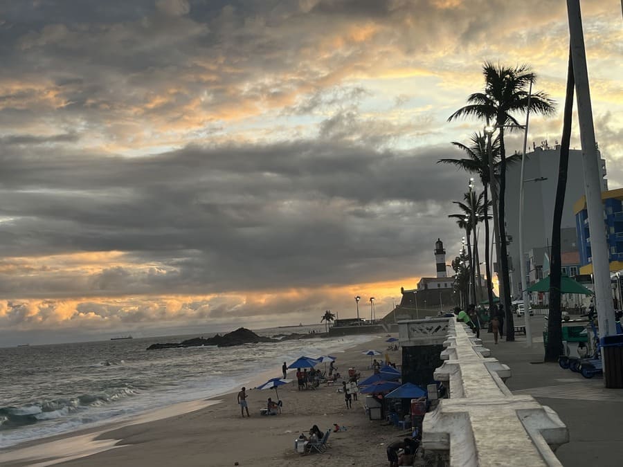 Sunset at Praia do Farol da Barra in Salvador
