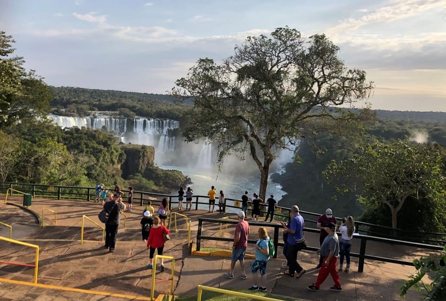 Panoramic view of Iguazu Falls from the Brazilian side