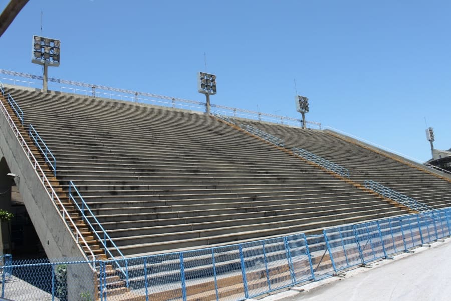 The grandstands of the Sambadrome, home of Rio de Janeiro's Carnival parades.